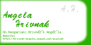 angela hrivnak business card